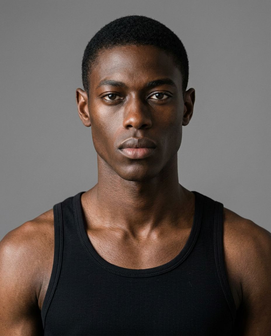 Studio casting portrait of Malik Voss